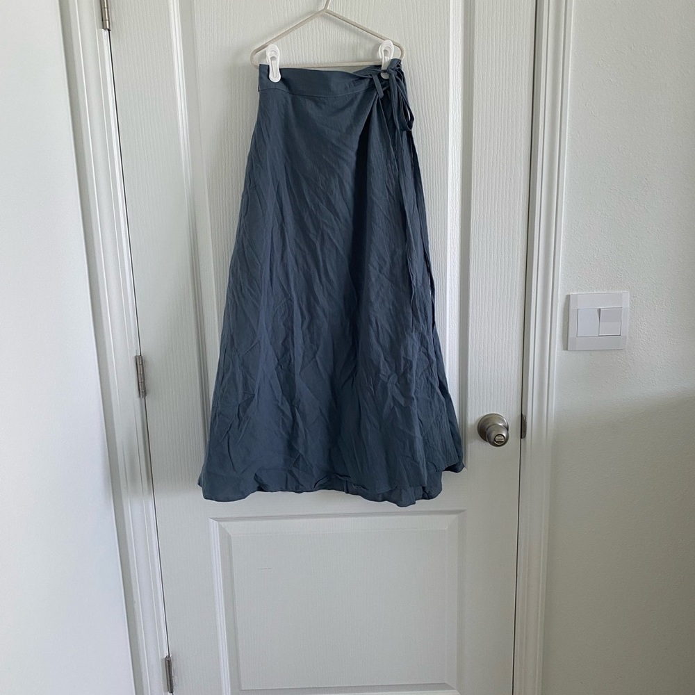 Elegant Blue Wrap Skirt